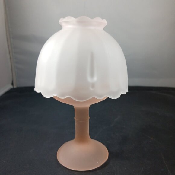Vintage Soft Pink Satin Glass Frosted Fairy Lamp - Picture 4 of 10
